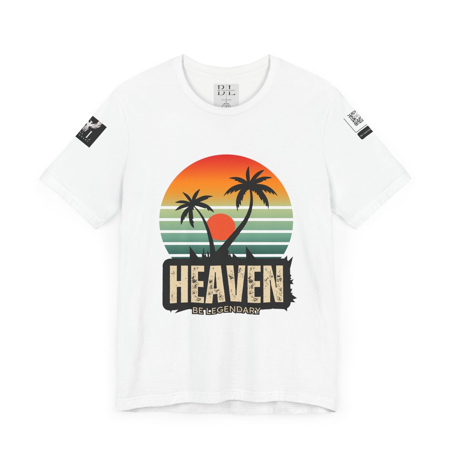 Be Legendary "Heavens View" Vibes Unisex Short Sleeve Tee - Retro Palm Tree Design