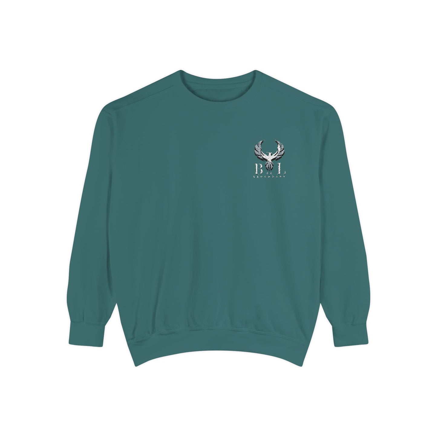 Be Legendary Unisex Garment-Dyed Sweatshirt with Elegant Graphic Design