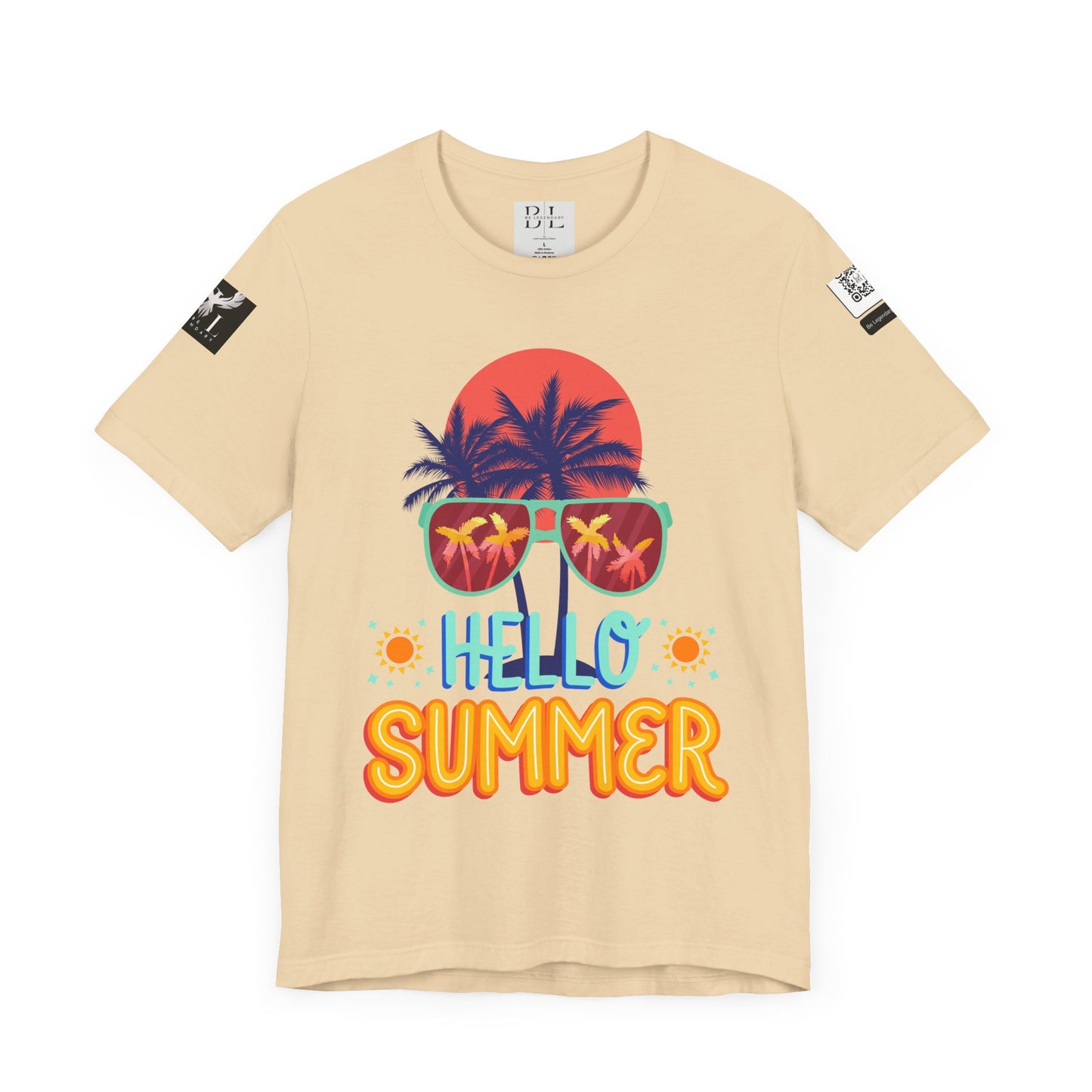 Be Legendary "Hello Summer" Unisex Jersey Short Sleeve Tee - Perfect Beachwear for Summer Celebrations