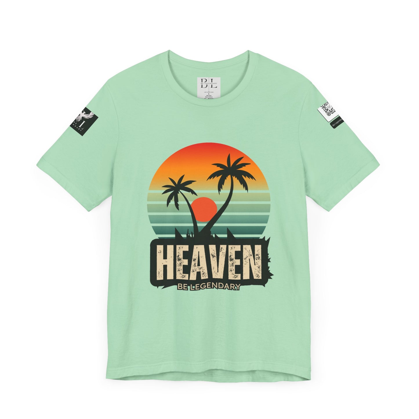 Be Legendary "Heavens View" Vibes Unisex Short Sleeve Tee - Retro Palm Tree Design