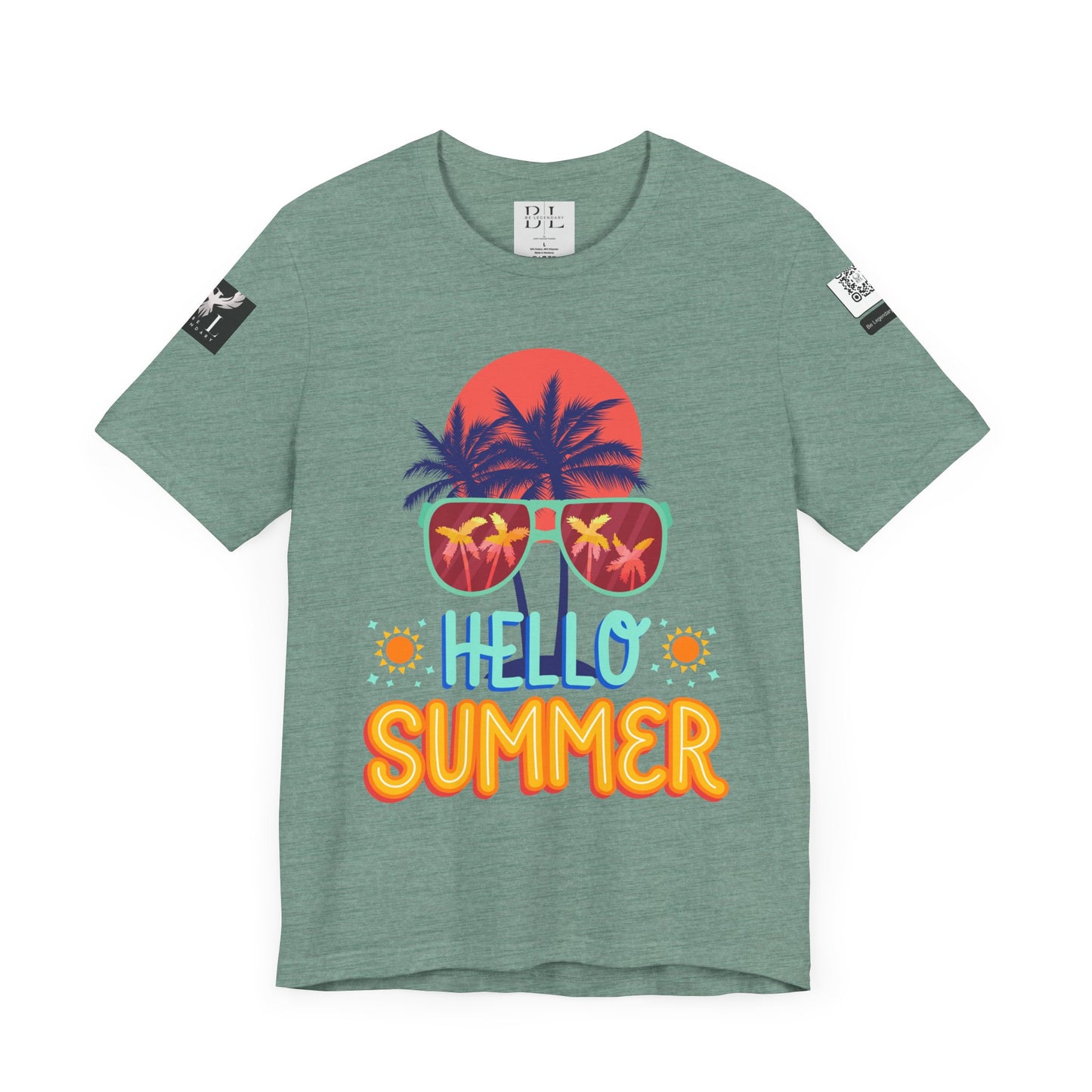 Be Legendary "Hello Summer" Unisex Jersey Short Sleeve Tee - Perfect Beachwear for Summer Celebrations