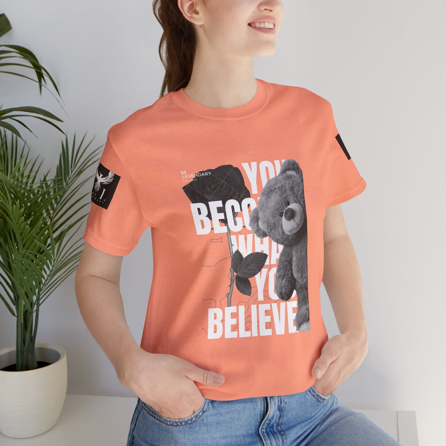 Be Legendary "T-Bear" Inspirational Bear Graphic Tee - You Become What You Believe