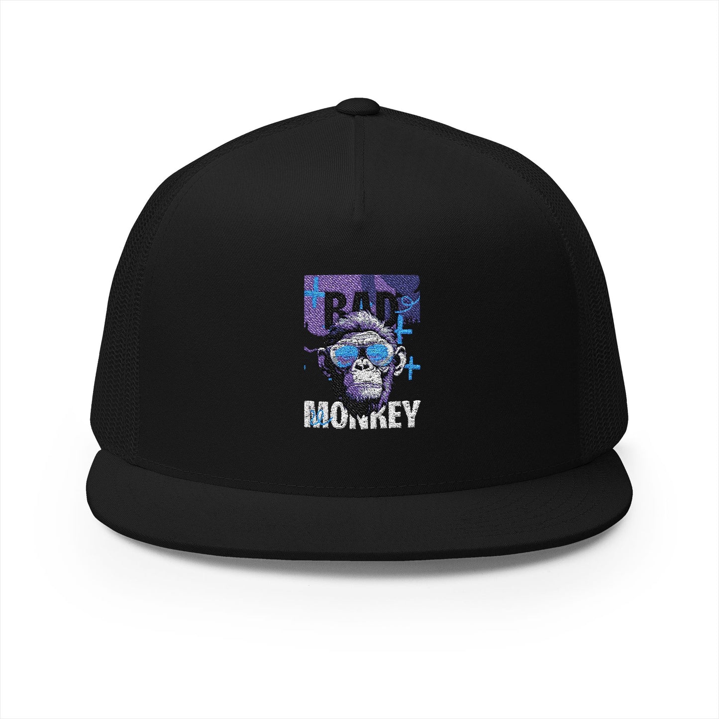 Bad Monkey Embroidered 5 Panel Trucker Cap - Trendy & Fun Headwear