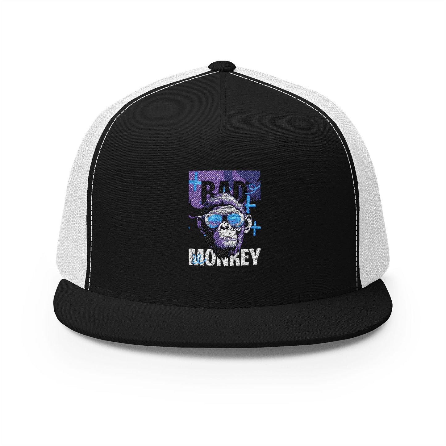 Bad Monkey Embroidered 5 Panel Trucker Cap - Trendy & Fun Headwear