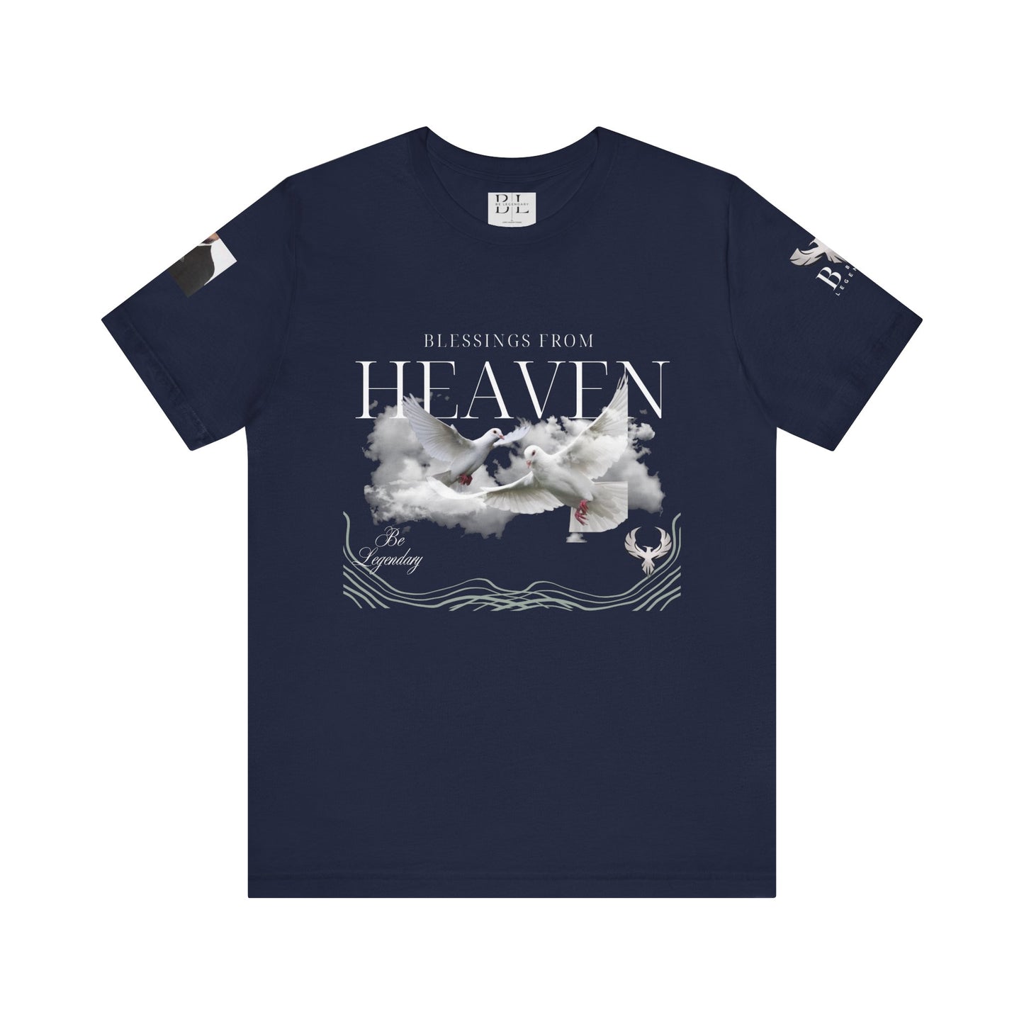 Be Legendary "Pearly Gates" Inspirational Unisex Tee: 'Blessings from Heaven' - Orange Short Sleeve Shirt