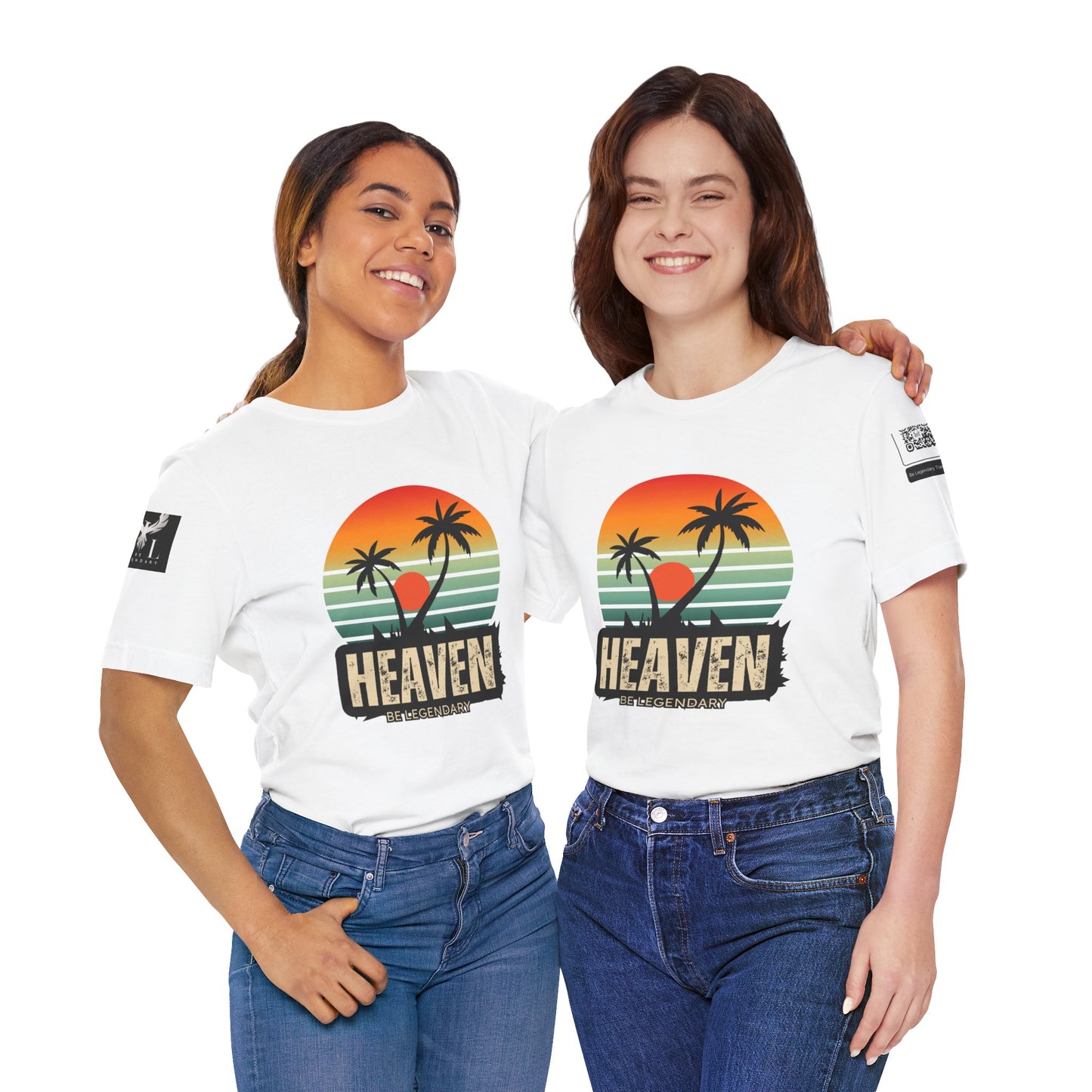 Be Legendary "Heavens View" Vibes Unisex Short Sleeve Tee - Retro Palm Tree Design