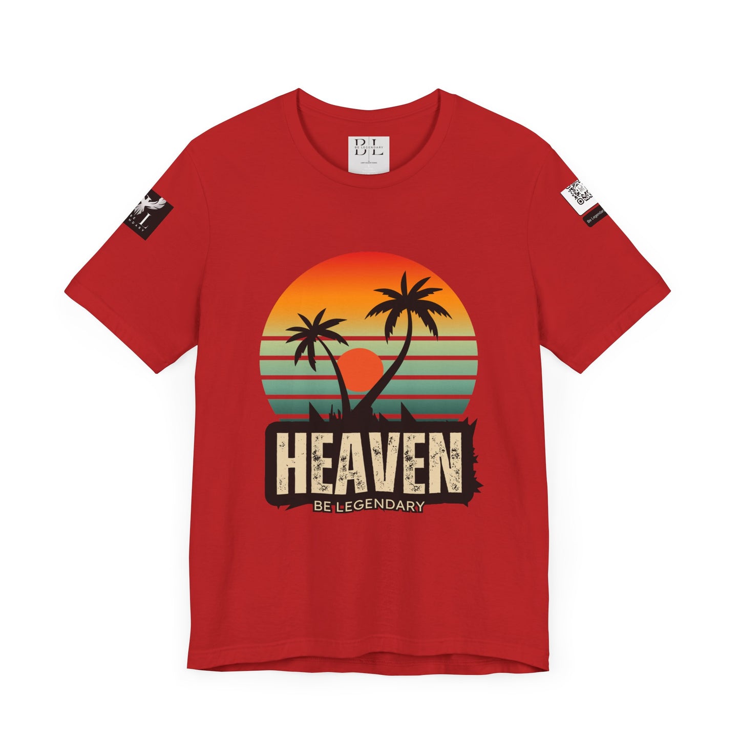 Be Legendary "Heavens View" Vibes Unisex Short Sleeve Tee - Retro Palm Tree Design