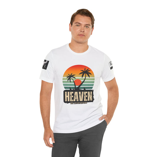 Be Legendary "Heavens View"  Vibes Unisex Short Sleeve Tee - Retro Palm Tree Design