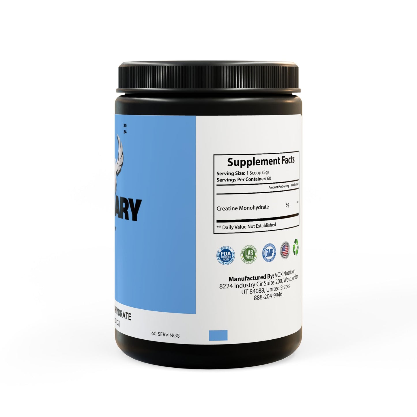 Be Legendary Creatine Monohydrate Supplement (300g, 10.58oz)
