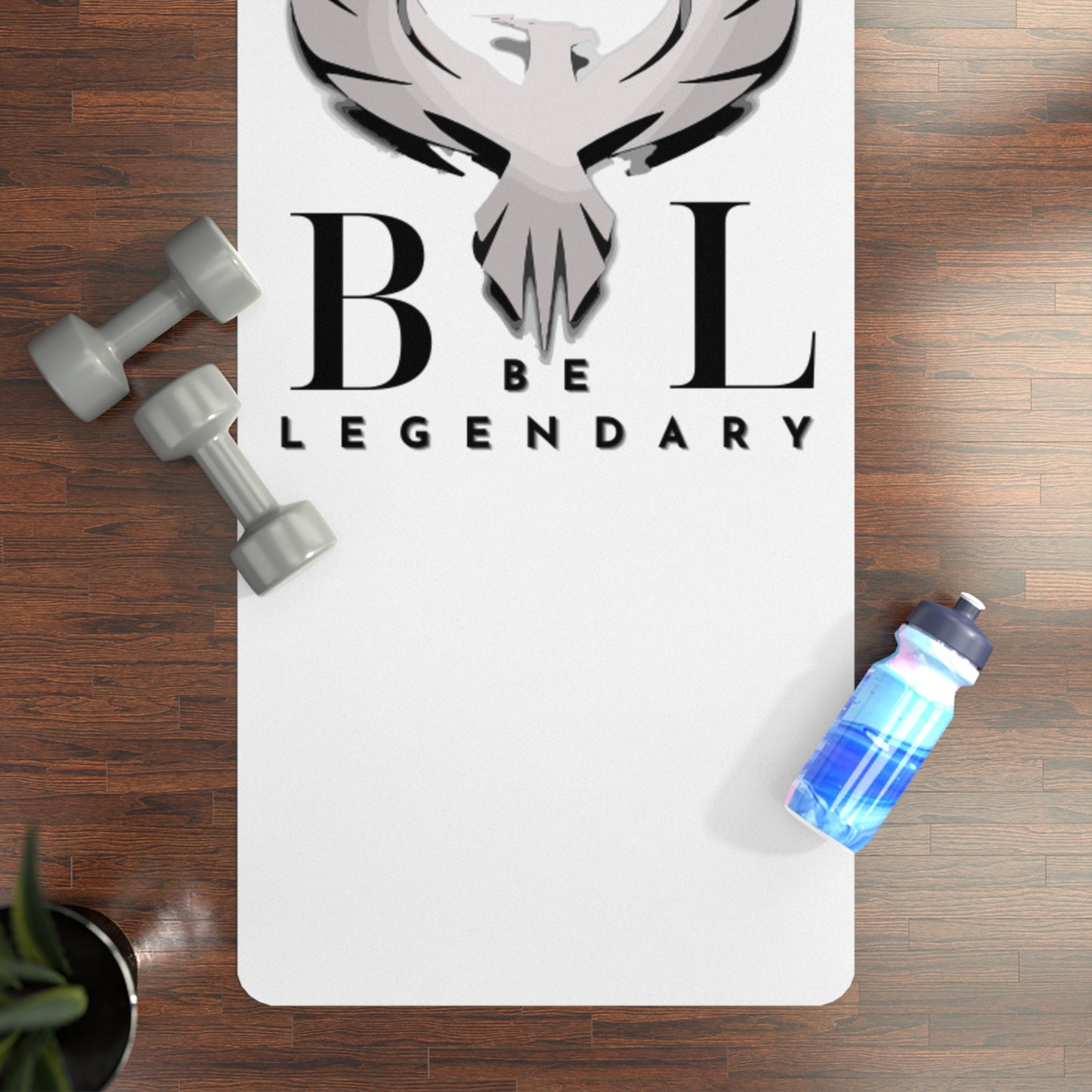 Be Legendary Rubber Yoga Mat - Be Legendary Design, Non-Slip Fitness Mat