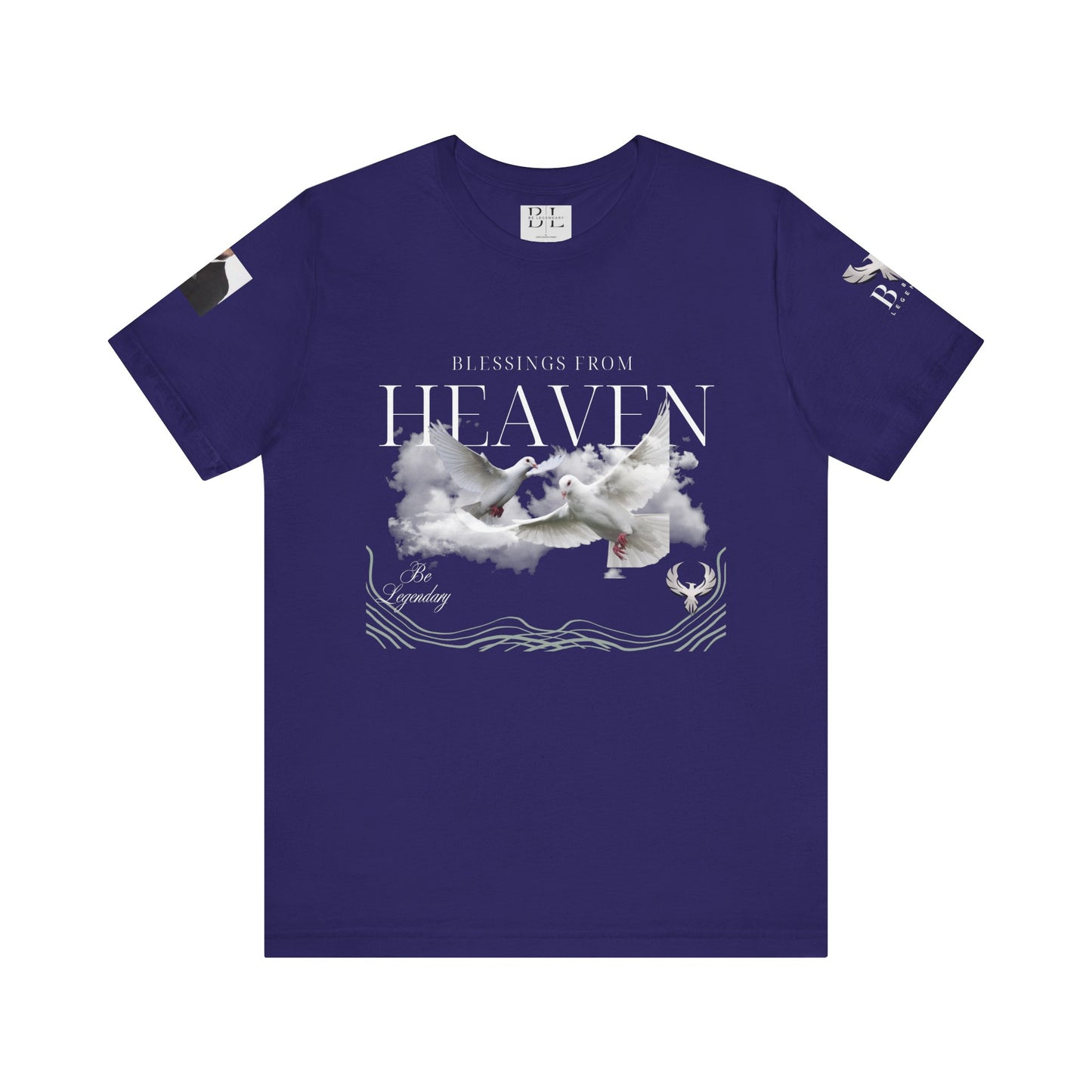 Be Legendary "Pearly Gates" Inspirational Unisex Tee: 'Blessings from Heaven' - Orange Short Sleeve Shirt