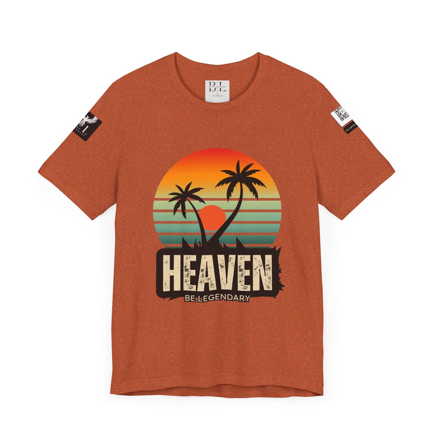 Be Legendary "Heavens View"  Vibes Unisex Short Sleeve Tee - Retro Palm Tree Design