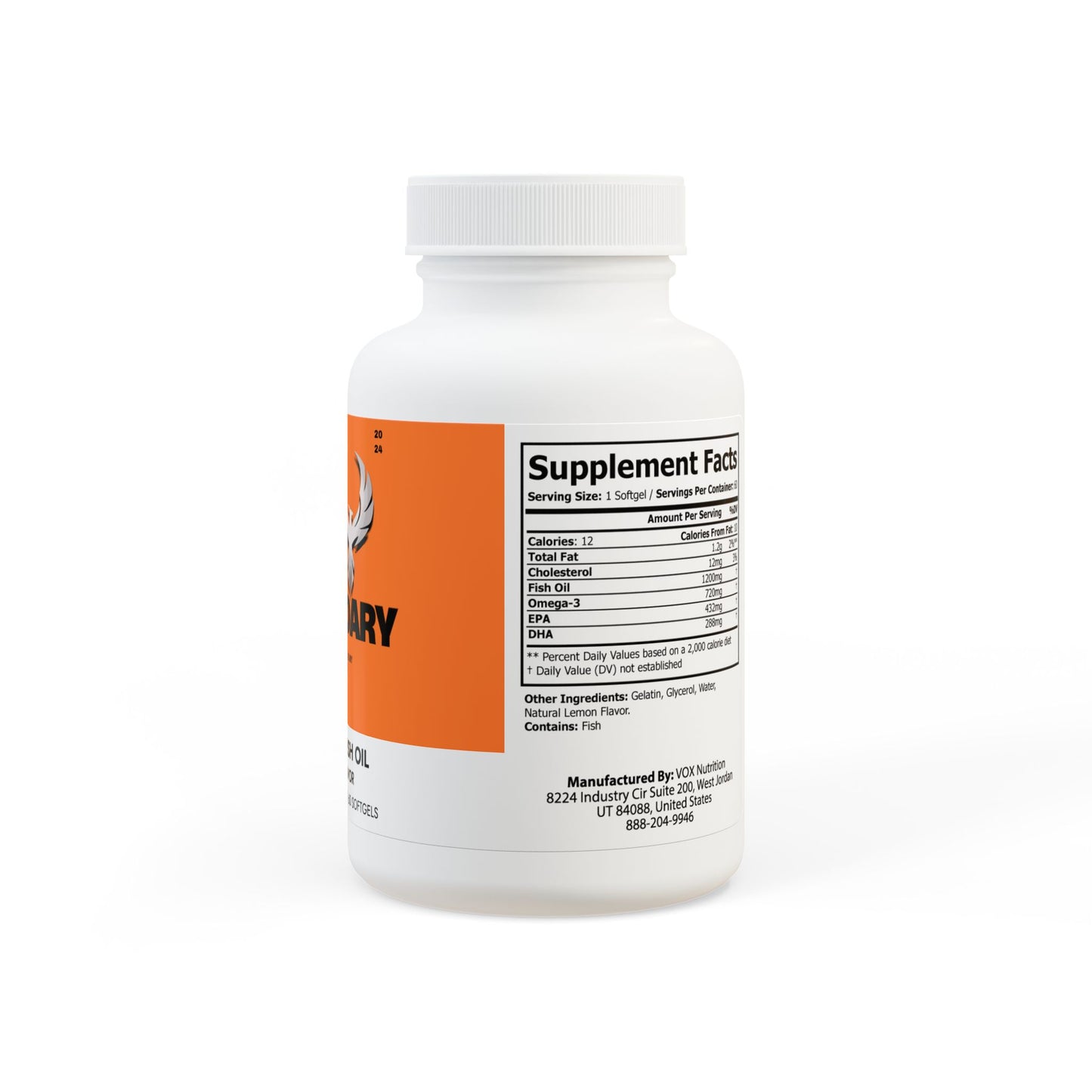 Be Legendary Omega 3 Fish Oil Supplement (60 Soft Gels)