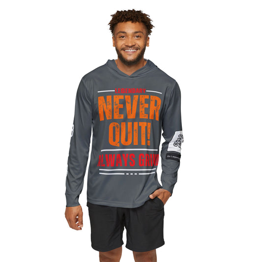 Be Legendary "Rep Ur Hood" Men's Sports Warmup Hoodie - 'Never Quit! Always Grind' Motivational Activewear