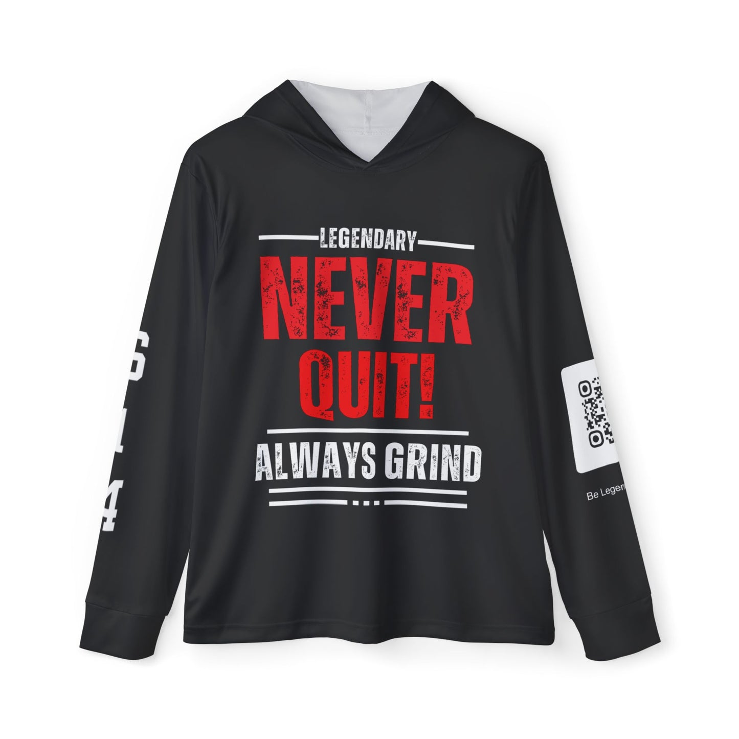 Be Legendary "Rep Ur Hood" Men's Motivational Sports Hoodie - 'Never Quit! Always Grind'