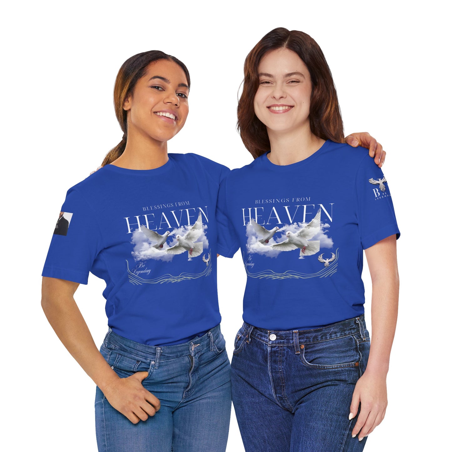 Be Legendary "Pearly Gates" Inspirational Unisex Tee: 'Blessings from Heaven' - Orange Short Sleeve Shirt