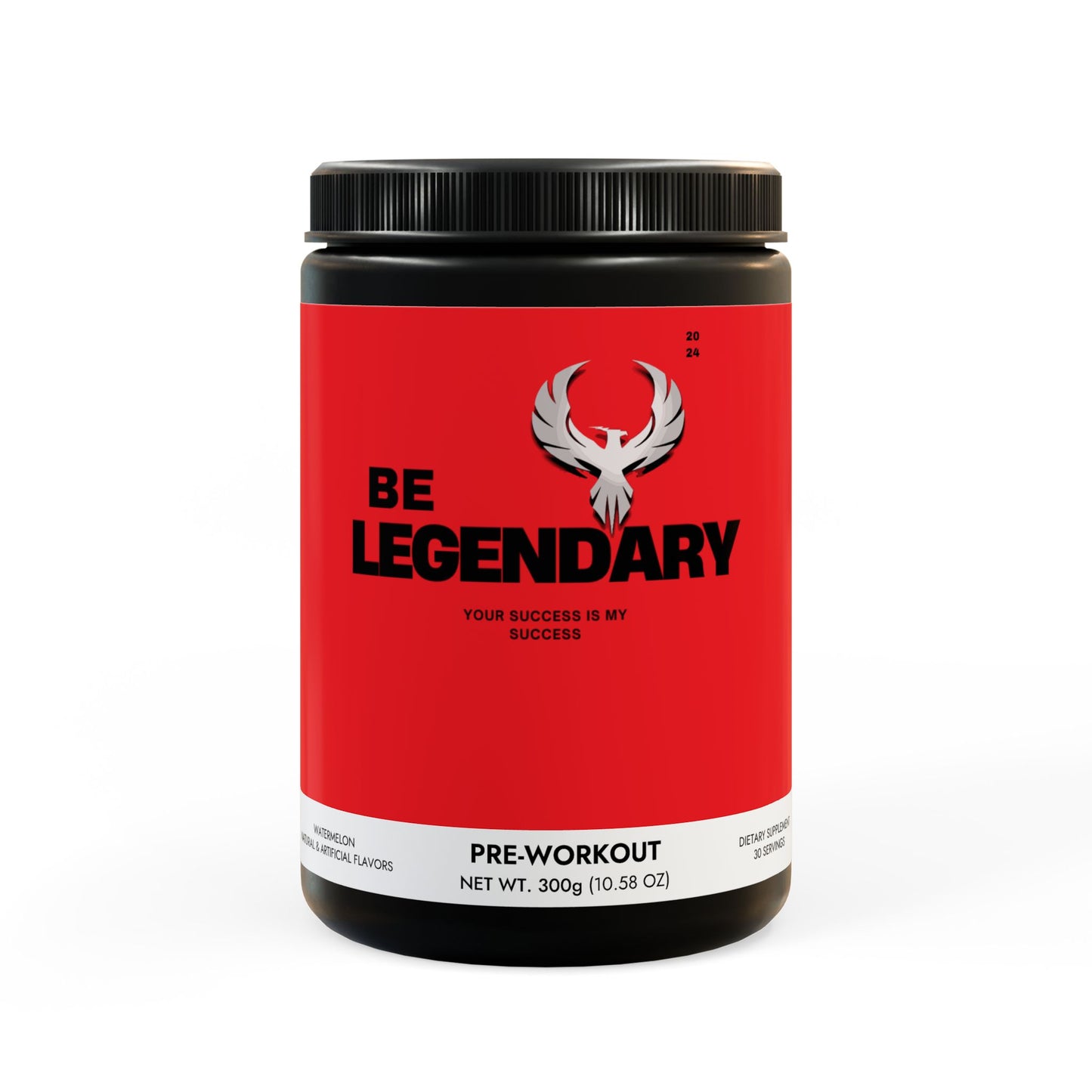 Be Legendary Pre-Workout Supplement, Watermelon (300g, 10.58oz)