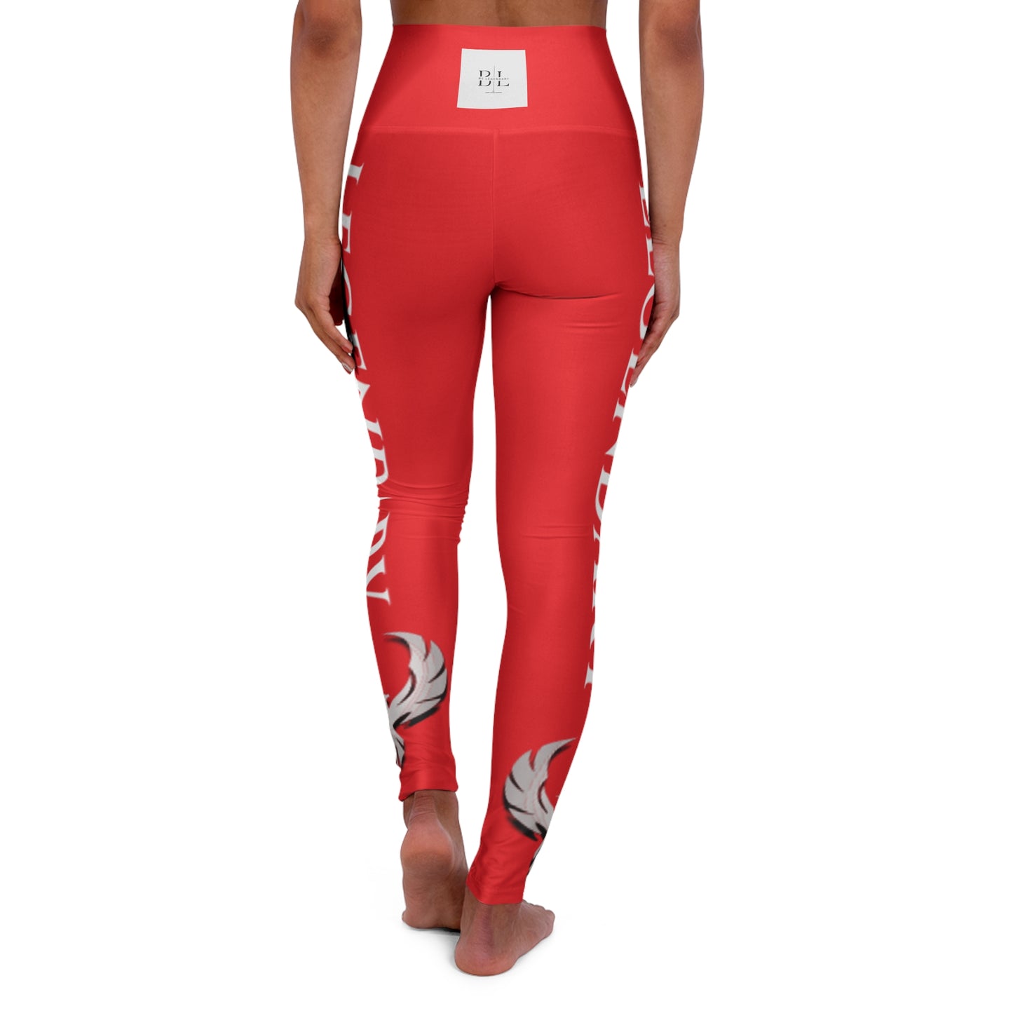 Be Legendary "Good Lawd" High Waisted Yoga Leggings - Bold Red Floral Design for Active Lifestyle