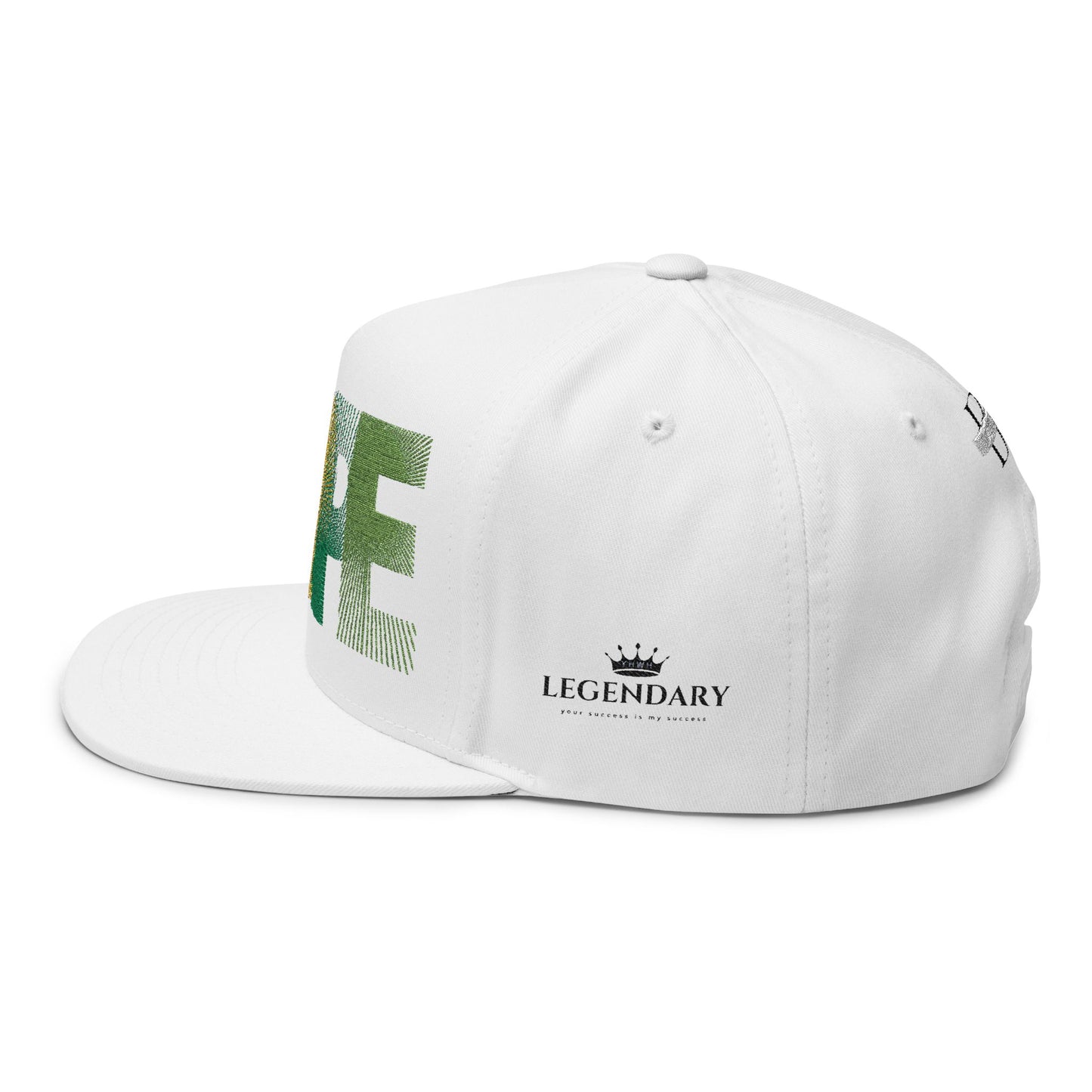 Be Legendary Crown" Hope Embroidered Flat Bill Cap - Stylish & Motivational Hat