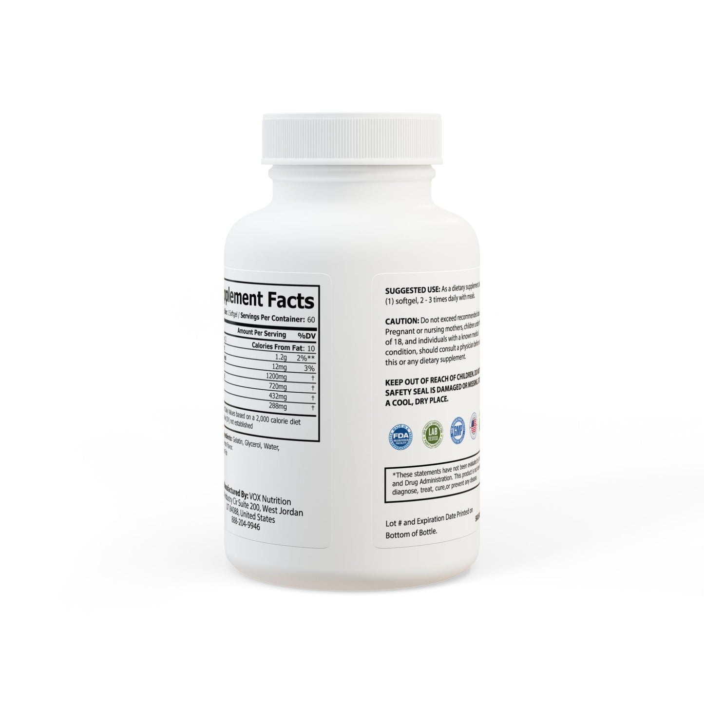 Be Legendary Omega 3 Fish Oil Supplement (60 Soft Gels)
